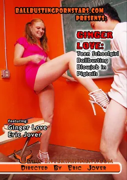 Ginger Love: Teen Schoolgirl Ballbusting Blowjob In Pigtails